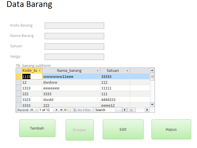 HELP cara buat tombol edit dan delete di form MS ACCESS