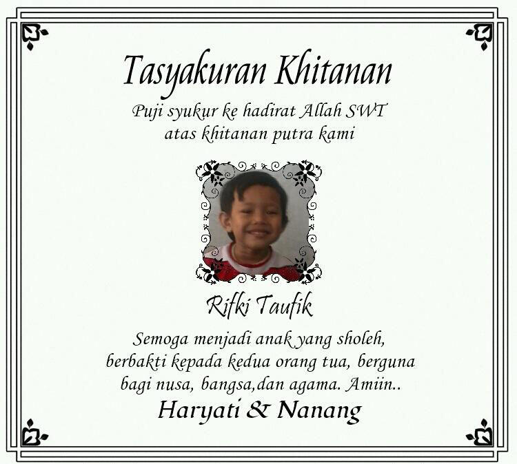 Kartu Ucapan Tasyakuran Khitanan