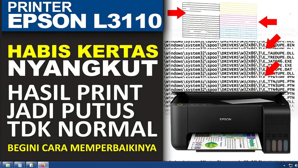 Setelah Kertas Nyangkut Printer Epson L Hasil Cetak Jadi Putus