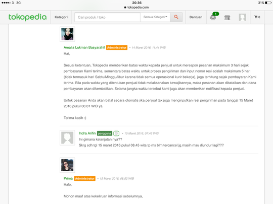 KECEWA DENGAN TOKOPEDIA !