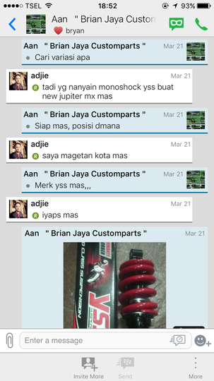 Hati2 transaksi dgn Rek BNI andrian 406818288 telp 0817440269 Brian Jaya Customparts
