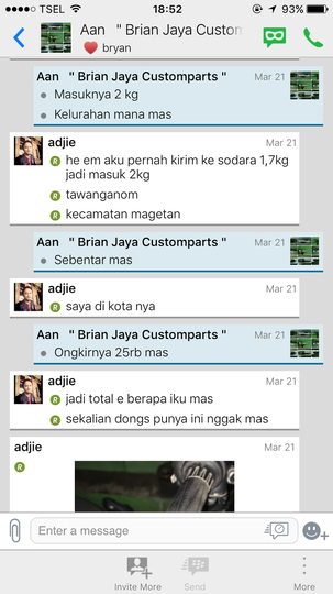 Hati2 transaksi dgn Rek BNI andrian 406818288 telp 0817440269 Brian Jaya Customparts