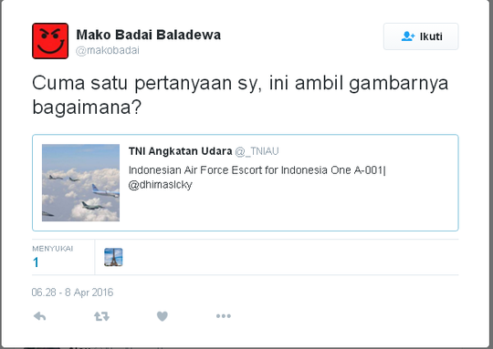 Kicauan-kicauan akun twitter TNI AU yang bikin ngakak