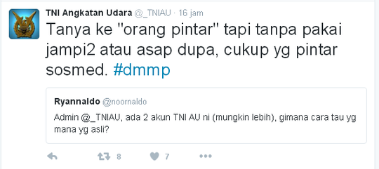 Kicauan-kicauan akun twitter TNI AU yang bikin ngakak