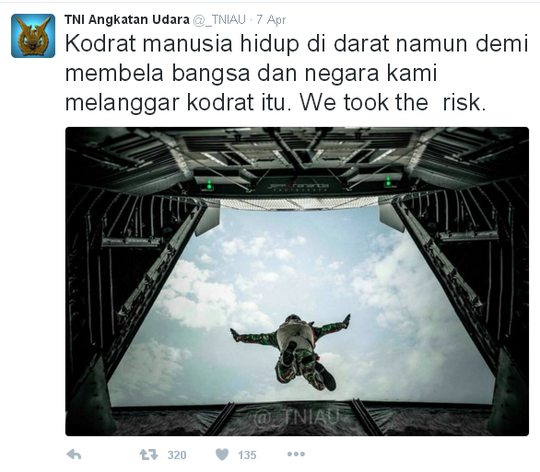 Kicauan-kicauan akun twitter TNI AU yang bikin ngakak