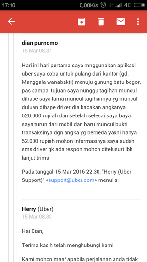 Supir Nakal Uber Jakarta: Argo 52rb Ditagihkan 520rb, Uber Lepas Tangan