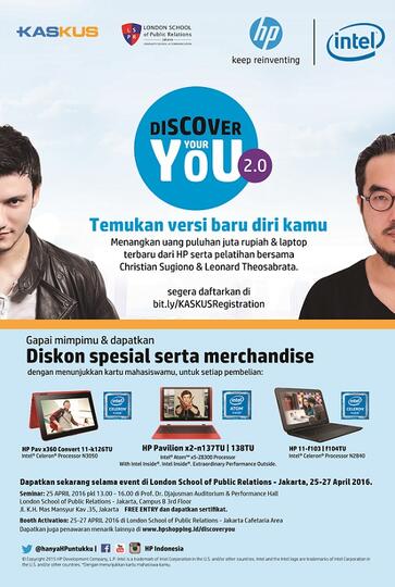 Discover Your You 2.0 with KASKUS, HP dan Intel di  Kampus Agan Yok!
