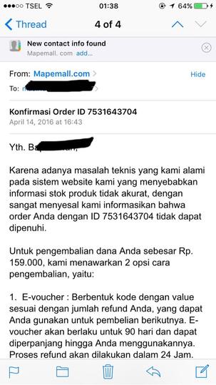 PENGALAMAN BELANJA DI MAPEMALL.COM