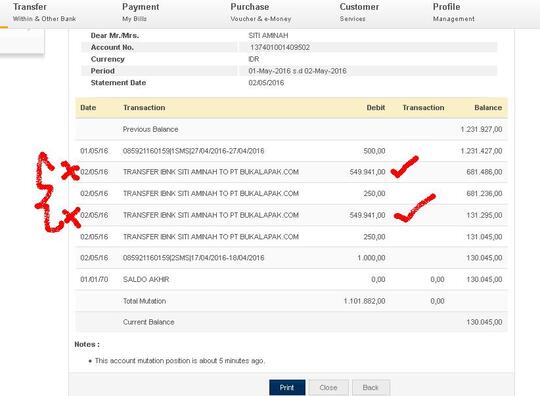 DOUBLE TRANSFER (TRANSAKSI 2 KALI TRANSFER) BUKALAPAK