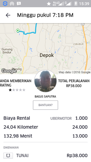 menunggu respond UBER MOTOR (hate STORY with U)