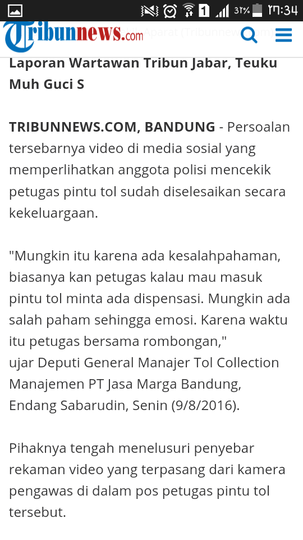 [KRONOLOGI] "AKSI AROGAN" OKNUM POLISI cekik  petugas TOLL GT Cileunyi