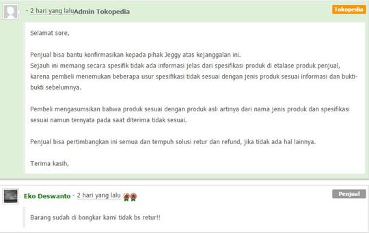 Pengalaman belanja NYAMAN via Tokopedia
