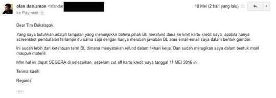 Surat terbuka untuk bukalapak atas ketidak jelasan refund dana 