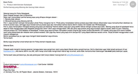 KECEWA DENGAN BUKALAPAK PENGHAPUSAN PRODUK YANG TIDAK FAIR