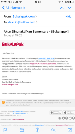 KECEWA DENGAN BUKALAPAK PENGHAPUSAN PRODUK YANG TIDAK FAIR