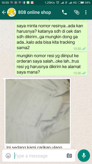 Keluhan terhadap toko 808 ONLINE SHOP di Tok*pedia