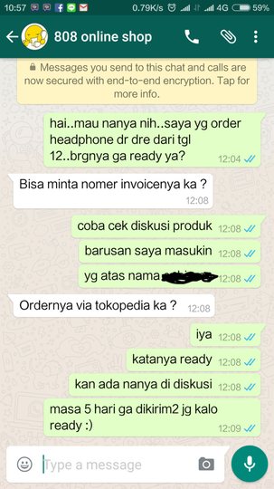 Keluhan terhadap toko 808 ONLINE SHOP di Tok*pedia