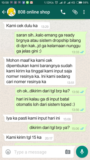 Keluhan terhadap toko 808 ONLINE SHOP di Tok*pedia