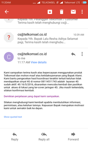 Pelayanan Telkomsel Mengecewakan (Trouble 4G kartuHalo)