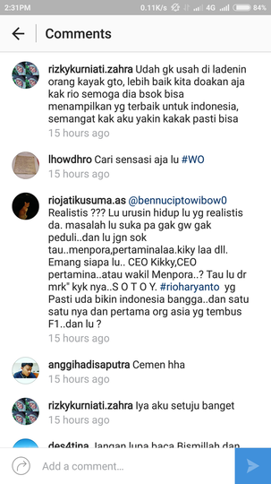 Alangkah Lucunya Fans Rio Haryanto..