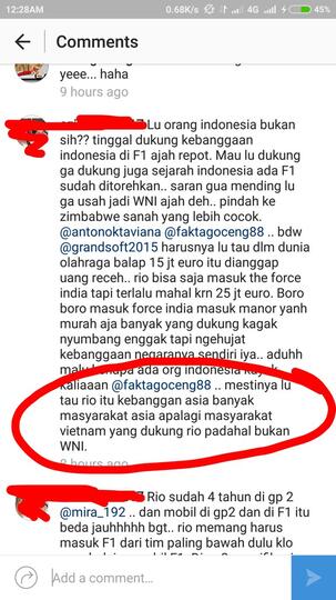 Alangkah Lucunya Fans Rio Haryanto..