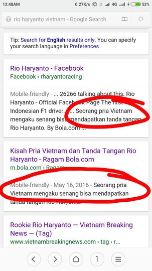 Alangkah Lucunya Fans Rio Haryanto..