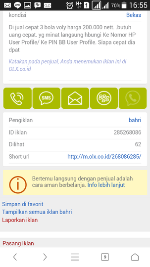 Ketidakjujuran Seller OLX Bernama FEBRIAN BAHRI
