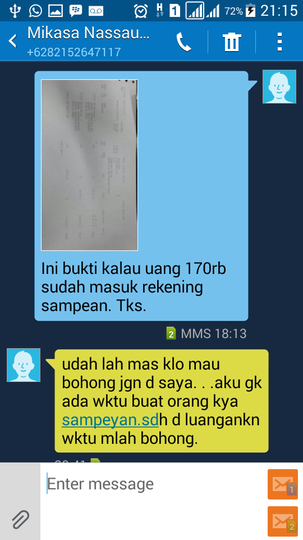 Ketidakjujuran Seller OLX Bernama FEBRIAN BAHRI