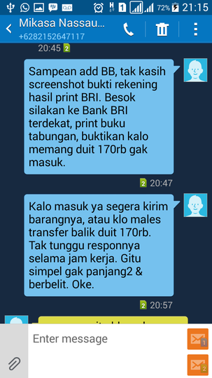 Ketidakjujuran Seller OLX Bernama FEBRIAN BAHRI