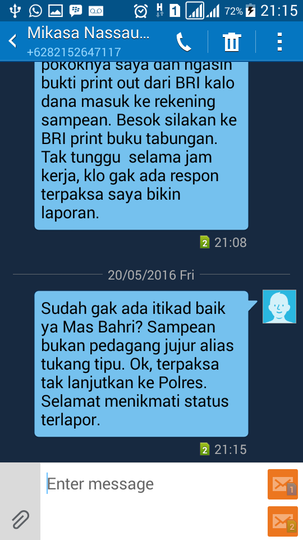 Ketidakjujuran Seller OLX Bernama FEBRIAN BAHRI