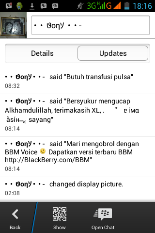 Share Info percobaan hack BBM android