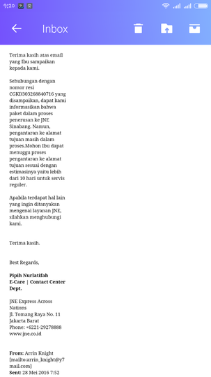 JNE tidak peduli & masa bodoh dengan paket customer yg sudah membayar jasanya.