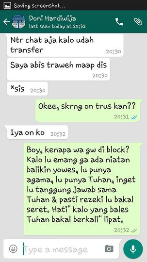 Kejadian Salah Transfer ke DONI HARDIWIJAYA, Jadiin Bahan Pembelajaran aja gan.