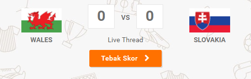 Live Sundul Eropa : Wales VS Slovakia