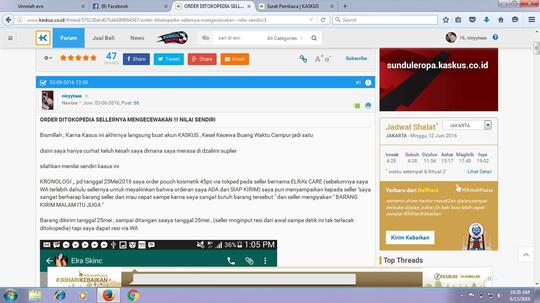 Be Carefull , Seller Tokopedia ID Elra's Care Not Recomended , MENGECEWAKAN !!!!