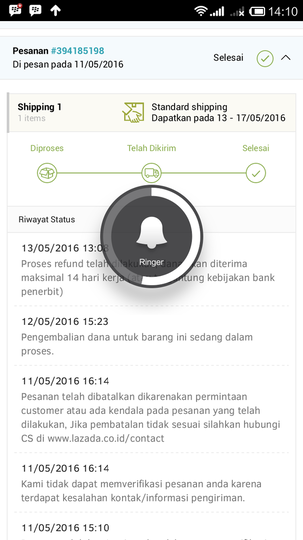 LAZADA TIDAK BERITIKAD BAIK MENYELESAIKAN PROSES REFUND DANA SAYA