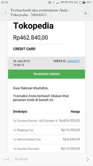 HELP! Belanja Gagal Masuk Status Pemesanan di Tokopedia
