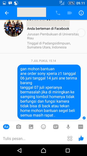 [Help] beli hp dari batam 3 minggu rusak!!! hubungi seller no respon......
