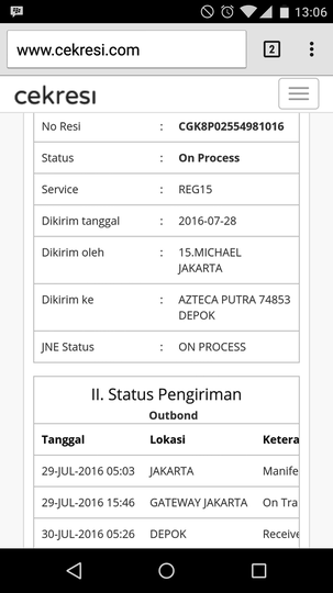 Lanjutan Kecewa dengan JNE