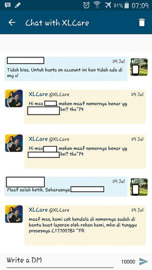 Buruknya Customer Care XL dalam menjawab keluhan pelanggan