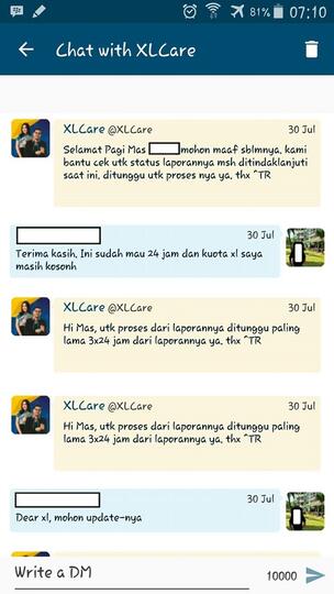 Buruknya Customer Care XL dalam menjawab keluhan pelanggan
