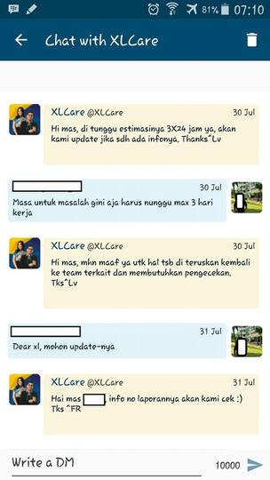 Buruknya Customer Care XL dalam menjawab keluhan pelanggan