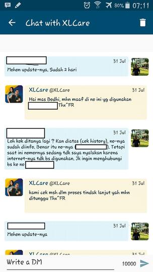 Buruknya Customer Care XL dalam menjawab keluhan pelanggan