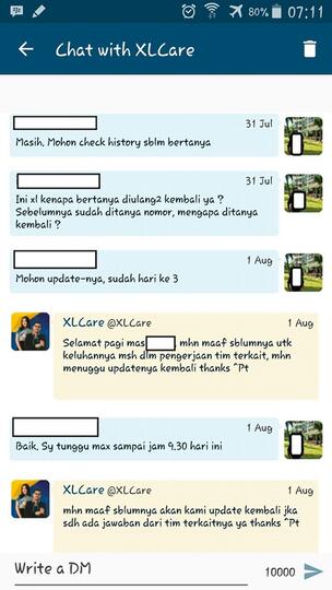 Buruknya Customer Care XL dalam menjawab keluhan pelanggan