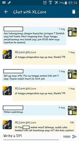 Buruknya Customer Care XL dalam menjawab keluhan pelanggan