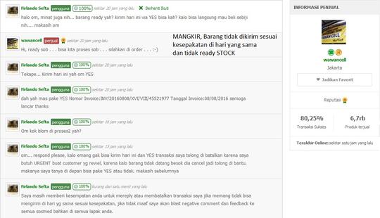 Testimoni WAWANCELL Tokopedia