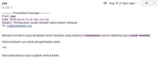 Belanja normal dianggap penyalahgunaan oleh Bukalapak