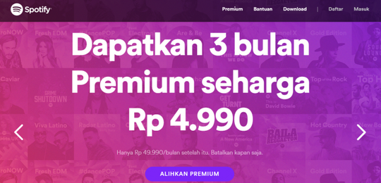 Spotify premium Rp4990 3 bulan bohongg