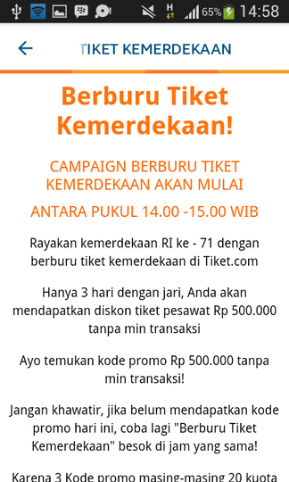Diskon 500k tiket.com? mending ketawa aja yuu LOL