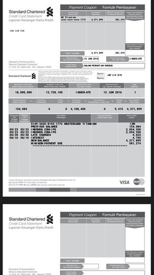 Hasil investigasi Standard Chartered thdp pembobolan KK sy di bbrp merchant online